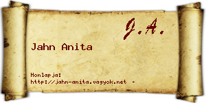 Jahn Anita névjegykártya