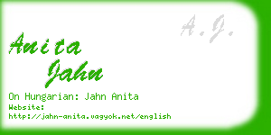 anita jahn business card